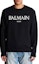 Lookbook BALMAIN SS23 Sweatshirt Hitam Crewneck dengan Cetak Logo. AH0JS001BC27-EAB