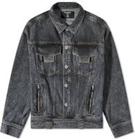 BALMAIN SS23 Black Denim Jacket with Multiple Pockets and Collared Design AH1TC221DD10-0PC BALMAIN SS23 Black Denim Jacket with Multiple Pockets and Collared Design AH1TC221DD10-0PC
