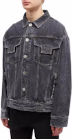 Shop BALMAIN SS23 Jaket Denim Hitam dengan Banyak Kantong dan Desain Berkerah. AH1TC221DD10-0PC