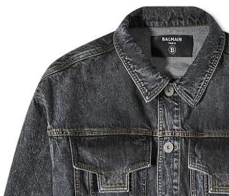 巴尔曼 SS23 黑色多口袋牛仔夹克 带翻领设计 AH1TC221DD10-0PC Purchase 巴尔曼 SS23 黑色多口袋牛仔夹克 带翻领设计 AH1TC221DD10-0PC