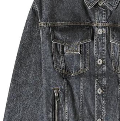 巴尔曼 SS23 黑色多口袋牛仔夹克 带翻领设计 AH1TC221DD10-0PC Sizing 巴尔曼 SS23 黑色多口袋牛仔夹克 带翻领设计 AH1TC221DD10-0PC