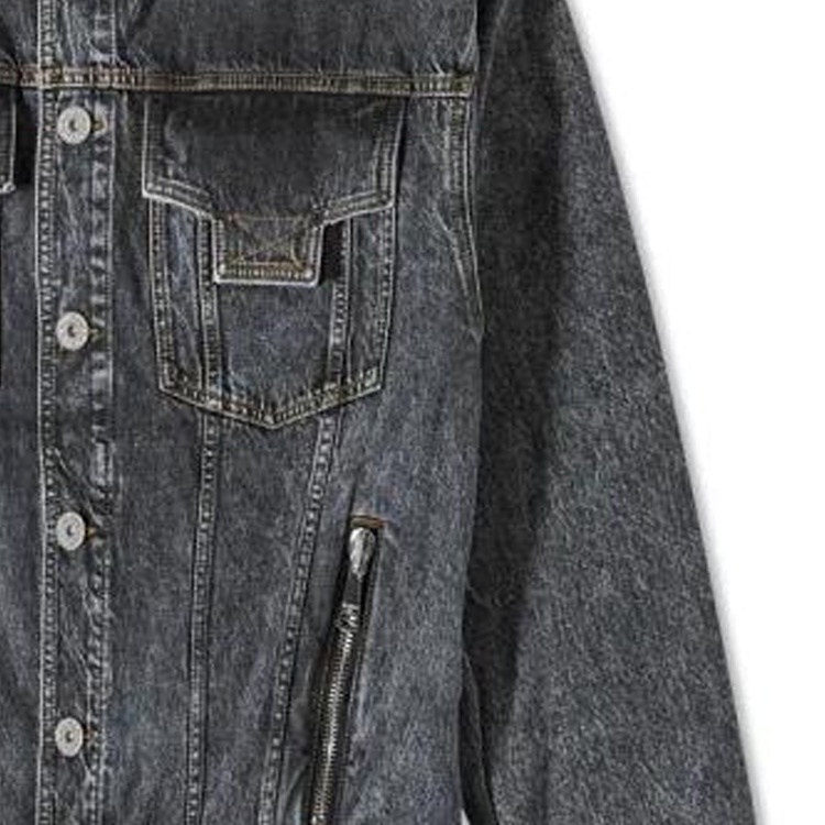 Cheap 巴尔曼 SS23 黑色多口袋牛仔夹克 带翻领设计 AH1TC221DD10-0PC