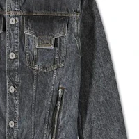 Cheap BALMAIN SS23 Jaket Denim Hitam dengan Banyak Kantong dan Desain Berkerah. AH1TC221DD10-0PC