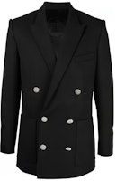 BALMAIN SS23 Black Double-Breasted Long Sleeve Blazer Jacket XH0SI000WB02-0PA BALMAIN SS23 Black Double-Breasted Long Sleeve Blazer Jacket XH0SI000WB02-0PA