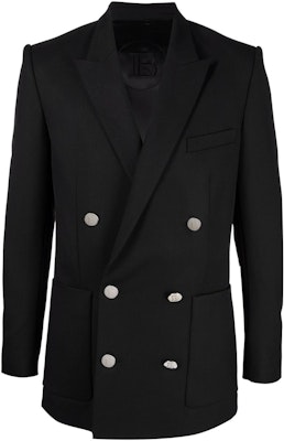 巴尔曼 SS23 黑色双排扣长袖西装外套 XH0SI000WB02-0PA Order 巴尔曼 SS23 黑色双排扣长袖西装外套 XH0SI000WB02-0PA