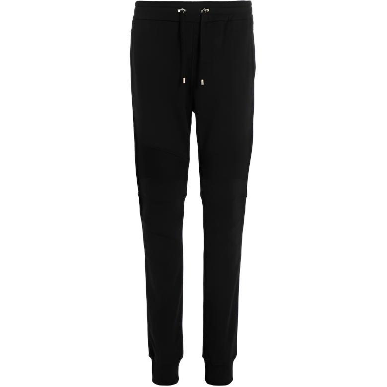 BALMAIN SS23  Black Knit Jogger Pants with Elastic Waistband. AH1OB000BB04EAB