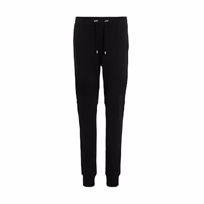 BALMAIN SS23 Black Knit Jogger Pants with Elastic Waistband. AH1OB000BB04EAB