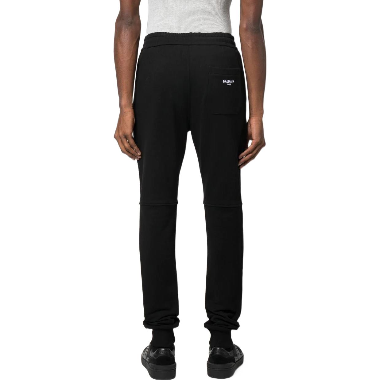 Purchase BALMAIN SS23 黑色針織彈性腰帶慢跑褲 AH1OB000BB04EAB