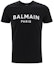 Order BALMAIN SS23 Baju-T Hitam Cetakan Huruf Lengan Pendek Crewneck. AH1EG000BB73-EAB