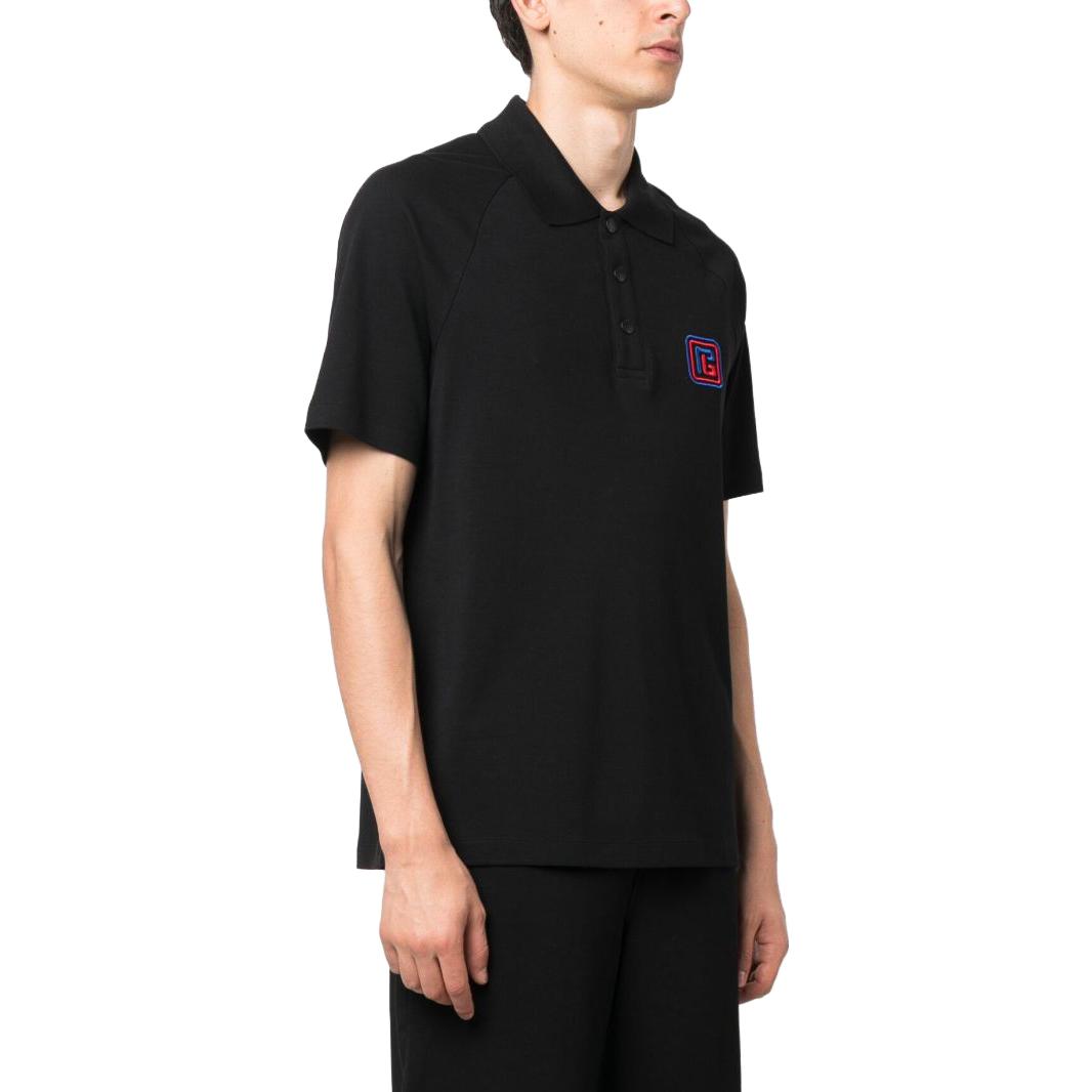 Purchase BALMAIN SS23 黑色純色刺繡字母POLO衫 BH1GC025BC43-EJJ