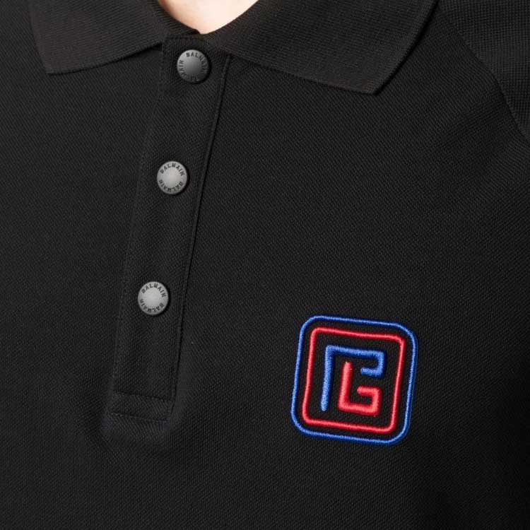 Details for BALMAIN SS23 黑色純色刺繡字母POLO衫 BH1GC025BC43-EJJ