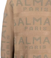 Sizing BALMAIN SS23 棕色Logo提花針織毛衣 AH1KE010KE07-WEI