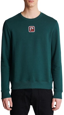 巴尔曼 SS23 深绿色徽标刺绣圆领卫衣 BH1JS001BC43-UFH Lookbook 巴尔曼 SS23 深绿色徽标刺绣圆领卫衣 BH1JS001BC43-UFH