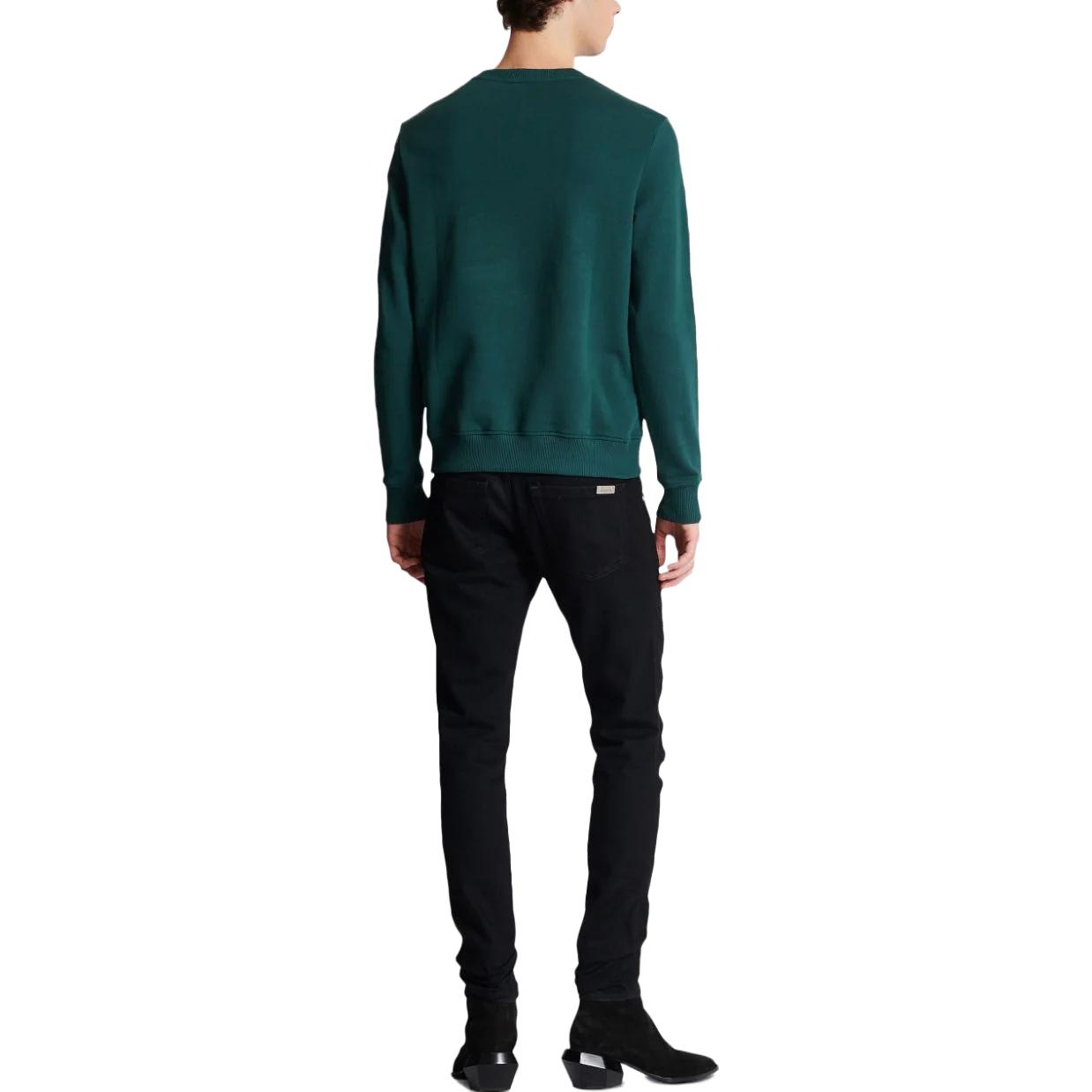 Details for 巴尔曼 SS23 深绿色徽标刺绣圆领卫衣 BH1JS001BC43-UFH