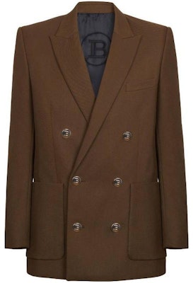 BALMAIN SS23 더블브레스트 캐주얼 블레이저 라이트 브라운 AH0SG030WB028AN Buy BALMAIN SS23 더블브레스트 캐주얼 블레이저 라이트 브라운 AH0SG030WB028AN
