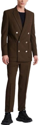 BALMAIN SS23 더블브레스트 캐주얼 블레이저 라이트 브라운 AH0SG030WB028AN Lookbook BALMAIN SS23 더블브레스트 캐주얼 블레이저 라이트 브라운 AH0SG030WB028AN