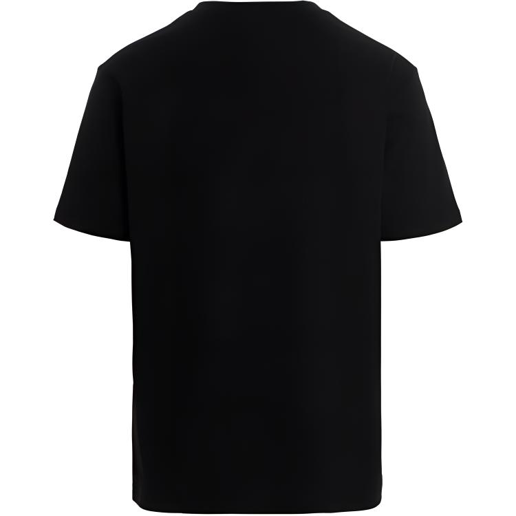 Lookbook BALMAIN SS23 Baju T-Shirt Leher Bulat Cetakan Grafik Hitam AH1EG000BC05-EAD