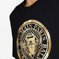Details for BALMAIN SS23 黑色圖案印花圓領T恤 AH1EG000BC05-EAD