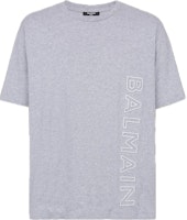 BALMAIN SS23 Grey Logo Print Crew Neck Short Sleeve T-Shirt. AH1EG010BC22-YDU BALMAIN SS23 Grey Logo Print Crew Neck Short Sleeve T-Shirt. AH1EG010BC22-YDU