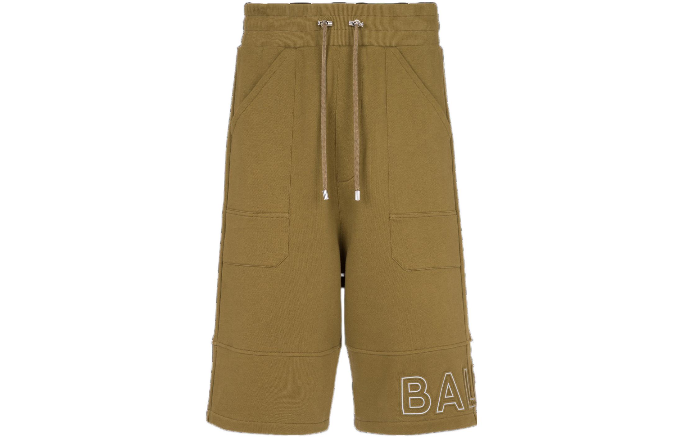 Order 巴尔曼 SS23 高腰棕色刺绣Logo短裤 AH1OA110BC22UEN