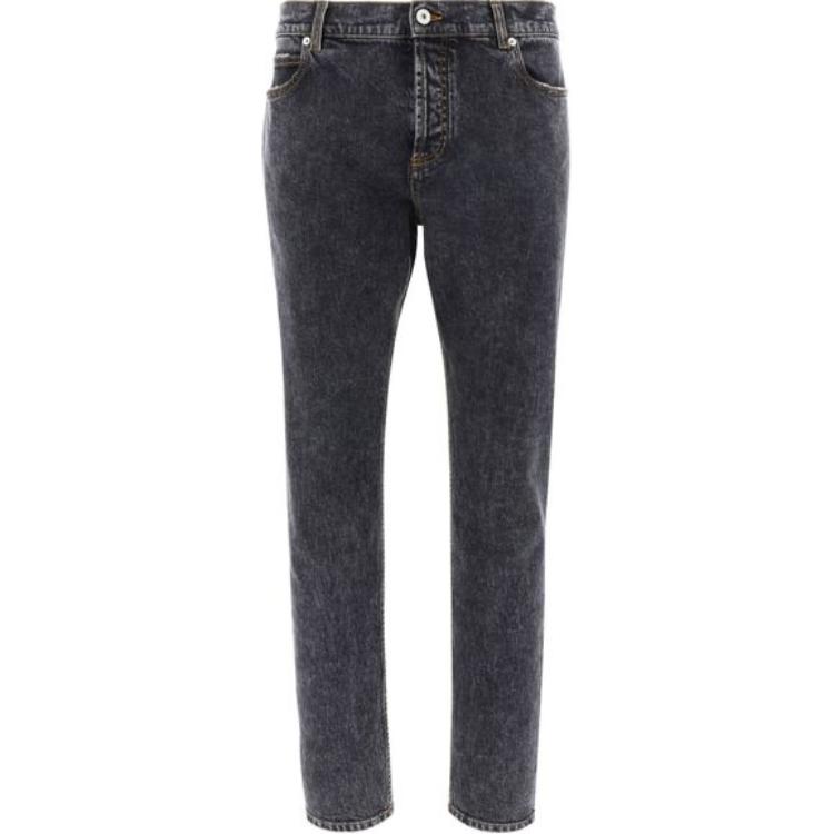 BALMAIN SS23  High-Waisted Straight-Leg Jeans Black AH1MG000DD10-0PC