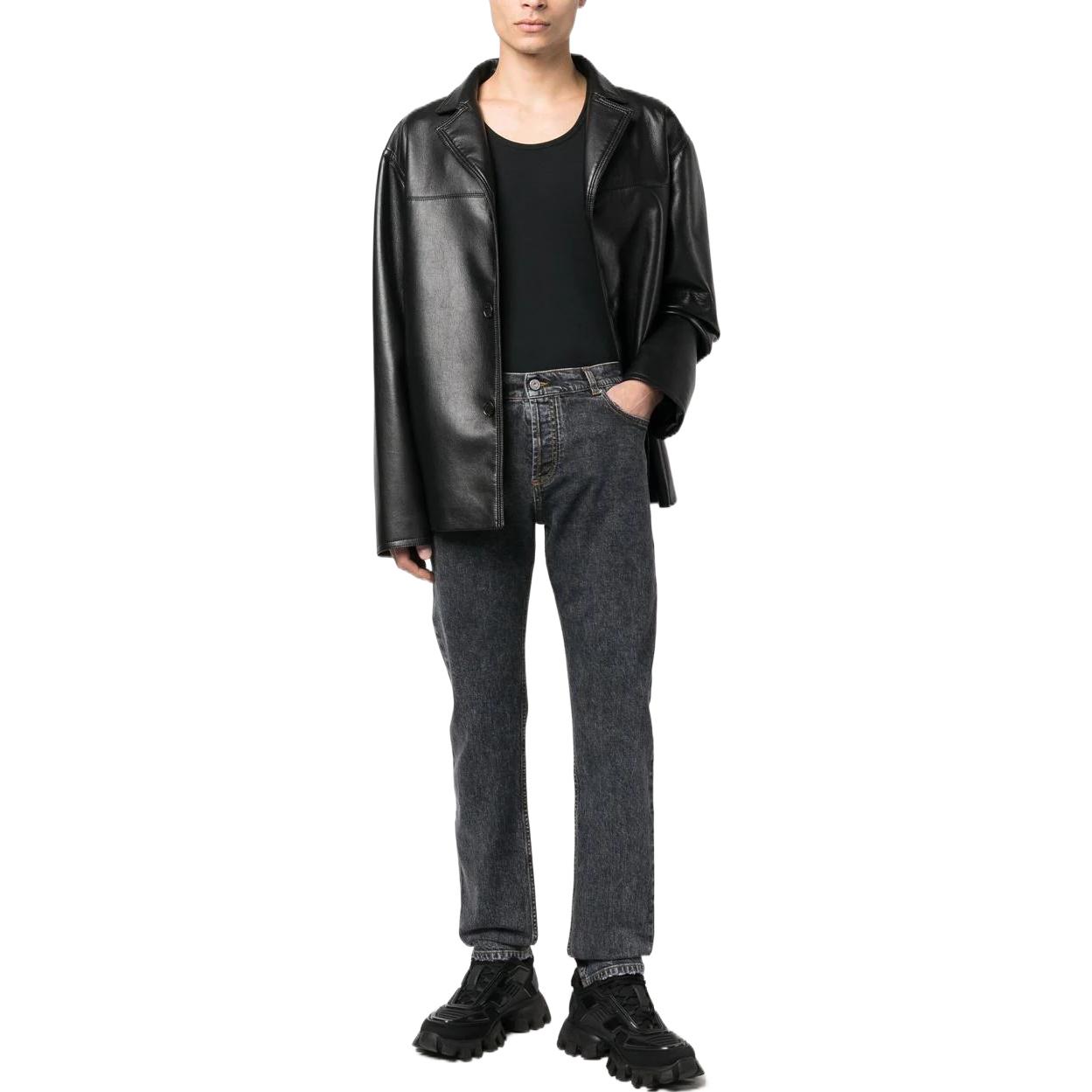 Lookbook 巴爾曼 SS23 高腰直筒牛仔褲 黑色 AH1MG000DD10-0PC