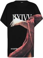 BALMAIN SS23 Logo Graphic Print Black Short Sleeve T-Shirt. AH0EG060GC79-EGQ BALMAIN SS23 Logo Graphic Print Black Short Sleeve T-Shirt. AH0EG060GC79-EGQ