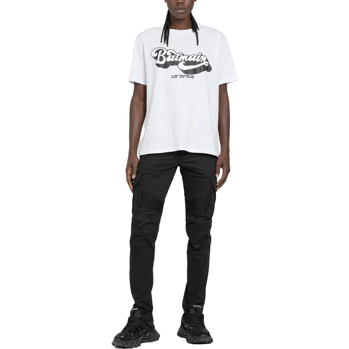 Lookbook BALMAIN SS23 修身直筒黑色牛仔褲 BH1MH016-CD96-0PA