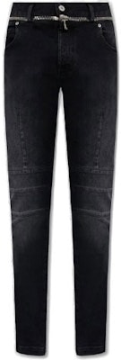 BALMAIN SS23 修身水洗拉鍊腰帶牛仔褲 黑色 AH0MG095DB67-0PC Order BALMAIN SS23 修身水洗拉鍊腰帶牛仔褲 黑色 AH0MG095DB67-0PC