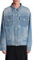 Lookbook BALMAIN SS23 Washed Denim Jacket Single-Breasted Blue. AH1TC145DD09-6FF