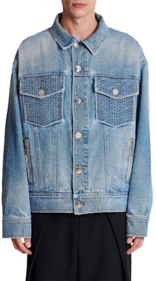 발망 SS23 워시드 싱글 브레스티드 블루 데님 자켓. AH1TC145DD09-6FF Lookbook 발망 SS23 워시드 싱글 브레스티드 블루 데님 자켓. AH1TC145DD09-6FF