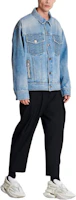 Purchase BALMAIN SS23 Washed Denim Jacket Single-Breasted Blue. AH1TC145DD09-6FF
