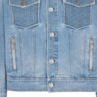 Sizing BALMAIN SS23 Washed Denim Jacket Single-Breasted Blue. AH1TC145DD09-6FF