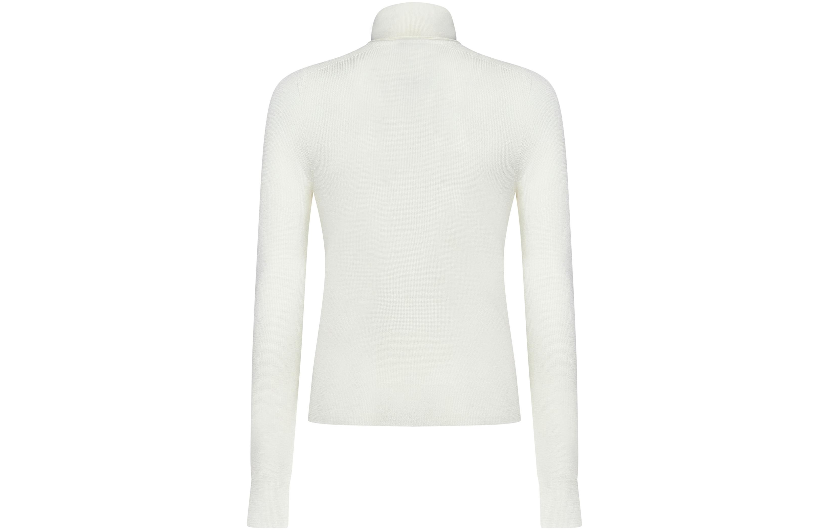 Lookbook 발망 SS23 화이트 하이넥 니트 풀오버 스웨터 BH1KH015KE93-0KA