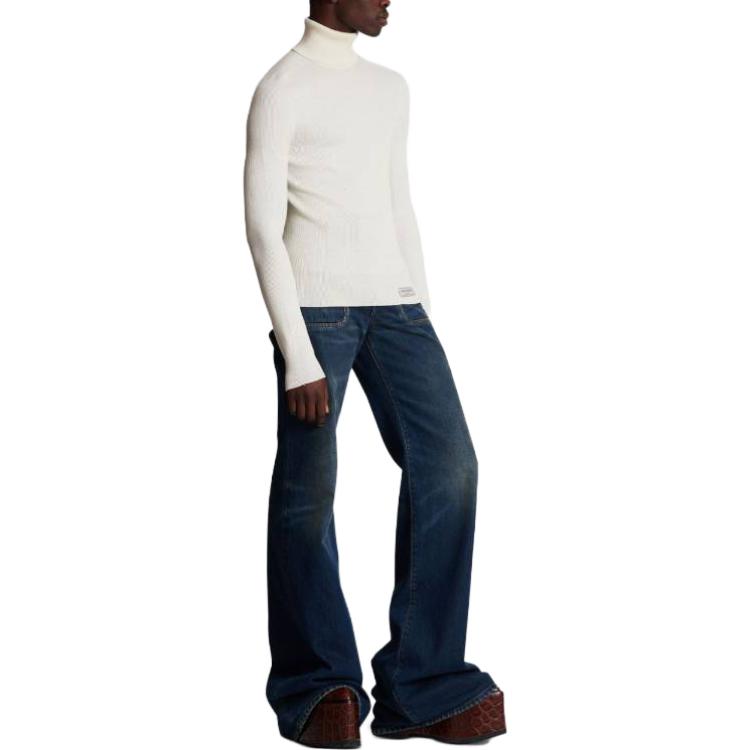 Details for 발망 SS23 화이트 하이넥 니트 풀오버 스웨터 BH1KH015KE93-0KA