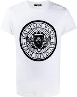 BALMAIN SS23 White Logo Print Crew Neck Short Sleeve T-Shirt VH0EF01-0B030-0FA BALMAIN SS23 White Logo Print Crew Neck Short Sleeve T-Shirt VH0EF01-0B030-0FA