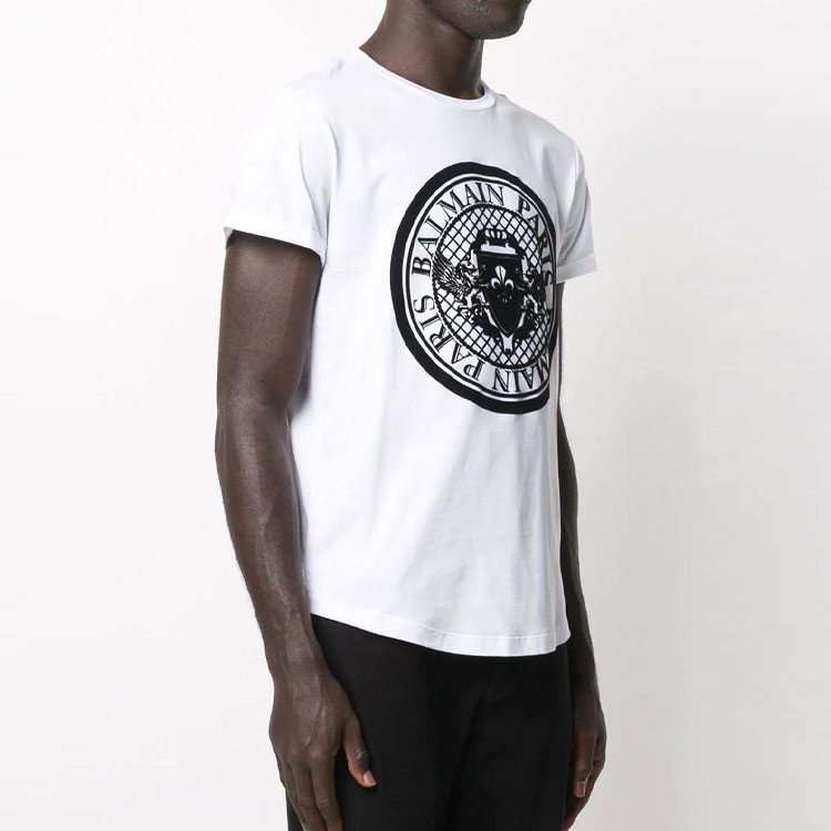 Purchase 巴尔曼 SS23 白色短袖Logo印花圆领T恤 VH0EF01-0B030-0FA