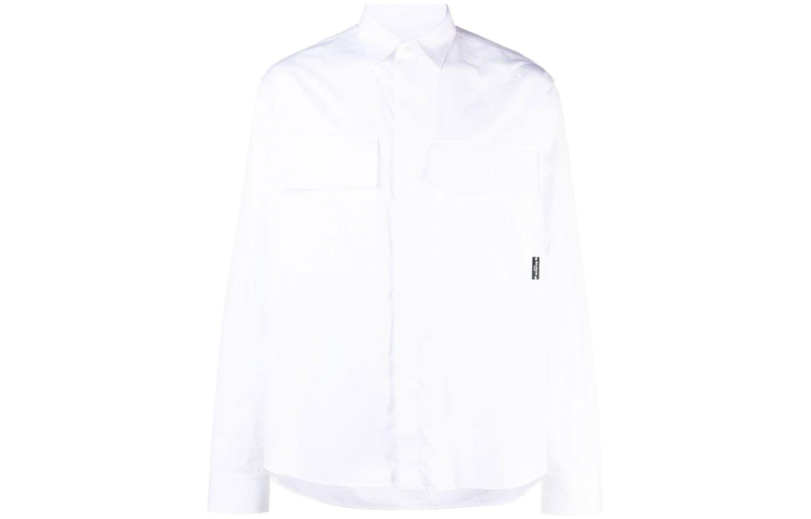 BALMAIN SS23  White Long-Sleeve Shirt with Pocket Detail. AH1HS180CB27-0FA