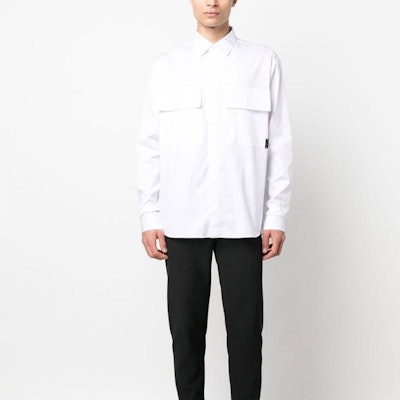 BALMAIN SS23 White Long-Sleeve Shirt with Pocket Detail. AH1HS180CB27-0FA Lookbook BALMAIN SS23 White Long-Sleeve Shirt with Pocket Detail. AH1HS180CB27-0FA