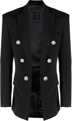 Balmain SS23 Black Double-Breasted Long Sleeve Jacket AH1SG045JE94-0PA Buy Balmain SS23 Black Double-Breasted Long Sleeve Jacket AH1SG045JE94-0PA