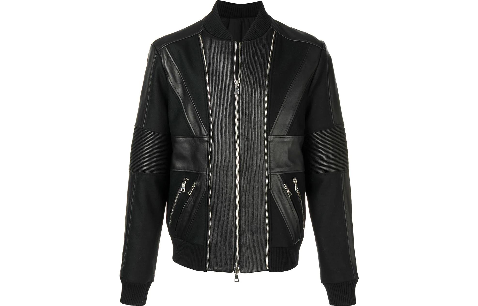 Balmain SS23 Black Patchwork Zip-Up Jacket W8H2873T158-176