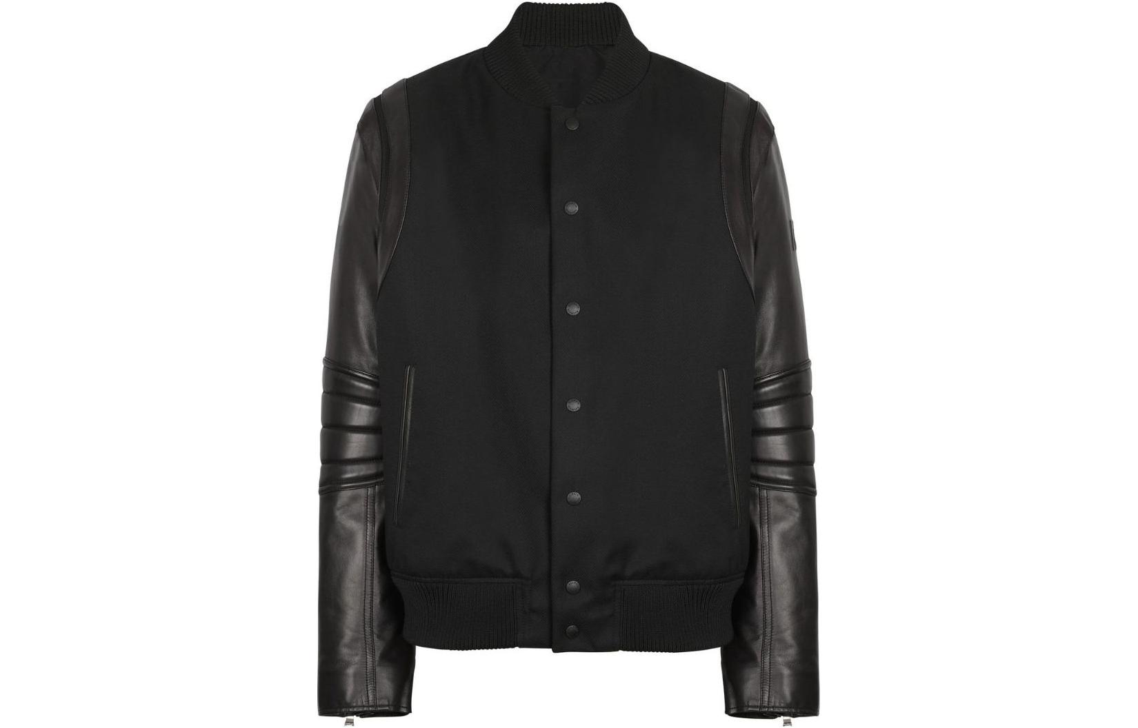 Balmain SS23 Black Single-Breasted Patchwork Long Sleeve Jacket AH0TF335MC45-0PA