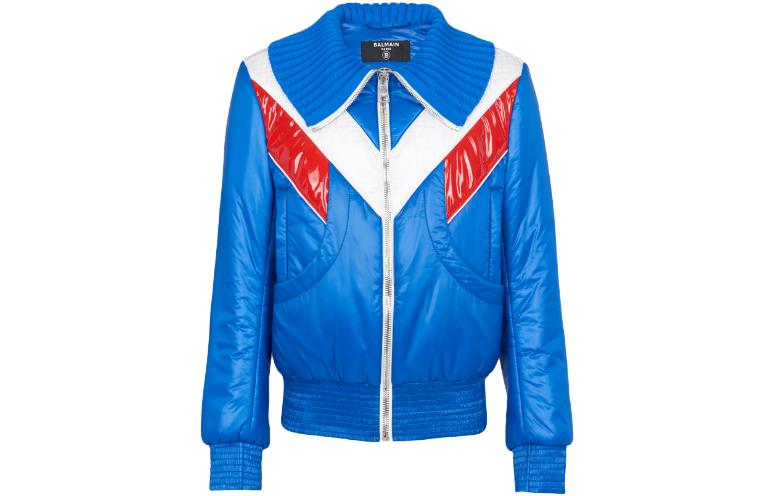 Balmain SS23 Blue Patchwork Casual Collar Jacket BH1TF415XG08-SID