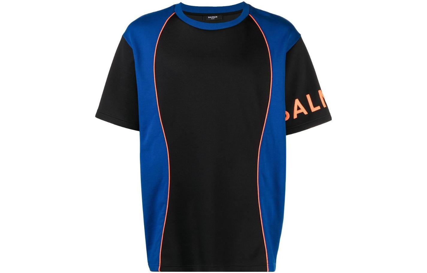 Buy BALMAIN SS23 Colorblock Crewneck Short Sleeve T-Shirt Men Multicolor. AH1EG005BC21-EHA