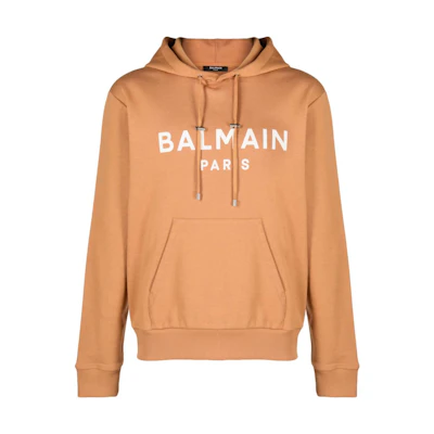 Balmain SS23 Colorblock Logo Print Pullover Hoodie Men’s Long Sleeve AH0JR002BB65-WCE
