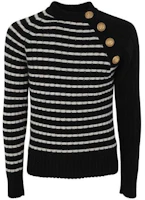 Order BALMAIN SS23 浮雕鈕扣條紋針織毛衣 中性款 - 黑色。 BU1KF090KE84-ECJ