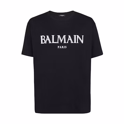 BALMAIN SS23 Embossed Logo Crewneck Unisex T-Shirt - Black. AH0EG000BC27-EAB