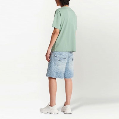 バルマン SS23 レターグラフィック プリント 半袖クルーネック Tシャツ ジェイドグリーン メンズ. AH0EG010BC22UES Shop バルマン SS23 レターグラフィック プリント 半袖クルーネック Tシャツ ジェイドグリーン メンズ. AH0EG010BC22UES