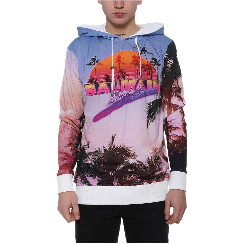 Balmain SS23 Letter Print Hoodie Men’s Blue RH13247I033-AAA