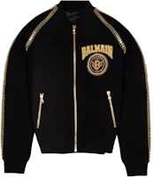 Balmain SS23 Logo Patch Zip Bomber Jacket XH1TF010PB06-EAD Balmain SS23 Logo Patch Zip Bomber Jacket XH1TF010PB06-EAD
